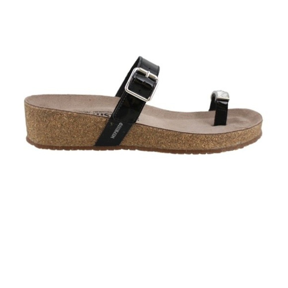 Mephisto Ilaria Women’s Black Patent Leather Sandals Gently Used Size 37